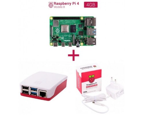 Kit Raspberry Pi 4 1GB + Caja blanca - Alimentacion