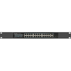 SWITCH LANBERG 24 PTOS 100MB POE+/2X COMBO GIGABIT ETHERNET 360W V2 RACK 19"