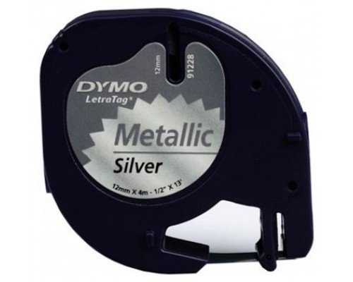 DYMO Cinta LT 12mmx4mt -Negro/Plata metalizada
