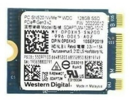 DISCO M.2 128GB WESTERN DIGITAL SN520 M.2 2242 PCIe