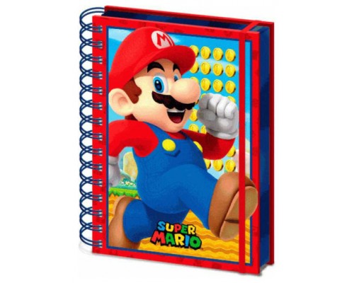 CUADERNO A5 CON ESPIRAL (PORTADA LENTICULAR) SUPER MARIO 21 X 15 CM PYRAMID REDSTRING SR72626 (Espera 4 dias)