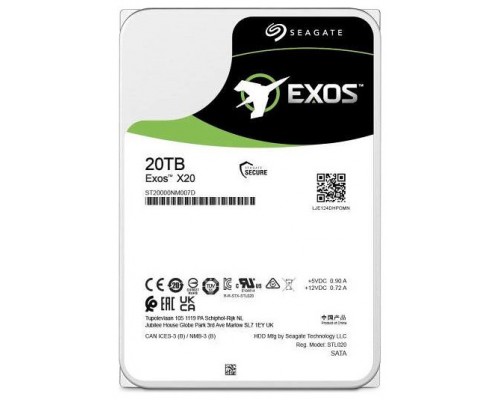 HDD SEAGATE 3.5" 20TB 7200RPM 256MB SATA3 EXOS (Espera 4 dias)