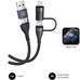 CABLE TOP 4 EN 1 60W USB-A/2xUSB-C/LIGHTNING 1 M NEGRO SUBBLIM (Espera 4 dias)