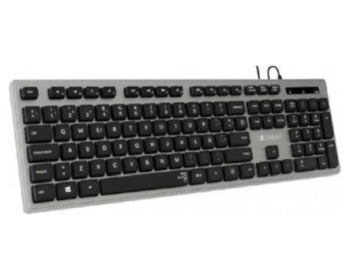 SUBBLIM Teclado Ergonómico con cable USB Plano Silencioso Gris/Negro Ergo (Espera 4 dias)