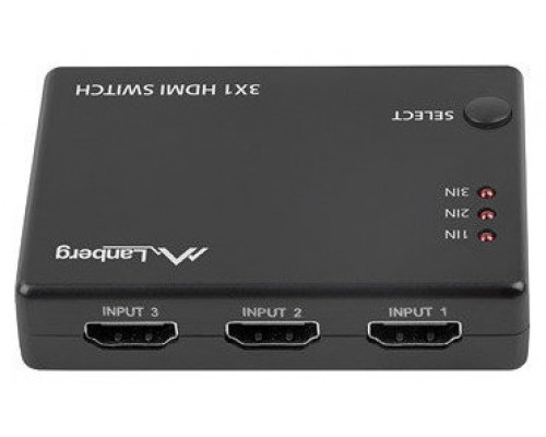 SWITCH VIDEO LANBERG 3 X HDMI + MICRO USB NEGRO CONTROL REMOTO