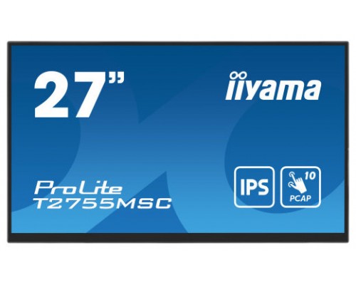 iiyama ProLite T2755MSC-B1 pantalla para PC 68,6 cm (27") 1920 x 1080 Pixeles Full HD LED Pantalla táctil Mesa Negro (Espera 4 dias)