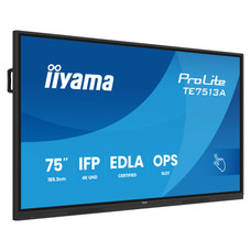 IIYAMA 75" (EDLA)/ANDROID 14,8 CORE SOC, 8/128GB, 40-PTS  UHD , NFC, PIR , MM 2X20W +20W SBUW, 2XHDMI, USB-C / HDMI,DP, 2XUSB-C100W PD/MINI-JACK / OPT.OUT, 450CD/M2, L/S MODE, AG GLASS, LAN, WIFI6, BT5.0/IIWARE, PC SLOT,800X400 (WM INCL.) (TE7513A-B2