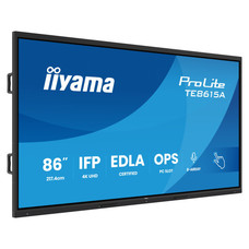 IIYAMA 86" STYLISH IFP,  (EDLA)/ANDROID 14,8 CORE SOC, 8/128GB, 40-PTS, UHD , NFC, PIR , MM 2X20W +20W SBUW, 8-ARRAY MICRO, 2XHDMI, HDMI-OUT, DP, USB-C100W PD/ MINI-JACK / OPT.OUT, 550CD/M2, L/S MODE, AG GLASS, LAN, WIFI6, BT5.0/IIWARE, PC SLOT,800X6