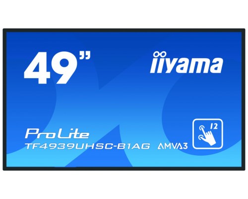 iiyama ProLite TF4939UHSC-B1AG monitor pantalla táctil 124,5 cm (49") 3840 x 2160 Pixeles Multi-touch Multi-usuario Negro (Espera 4 dias)