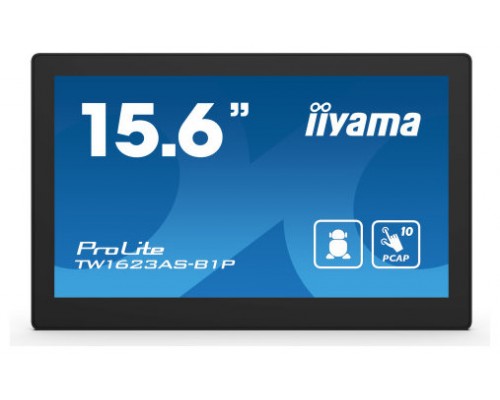 iiyama TW1623AS-B1P pantalla de señalización Panel plano interactivo 39,6 cm (15.6") Wifi 450 cd / m² Double Full HD Negro Pantalla táctil Procesador incorporado Android 24/7 (Espera 4 dias)