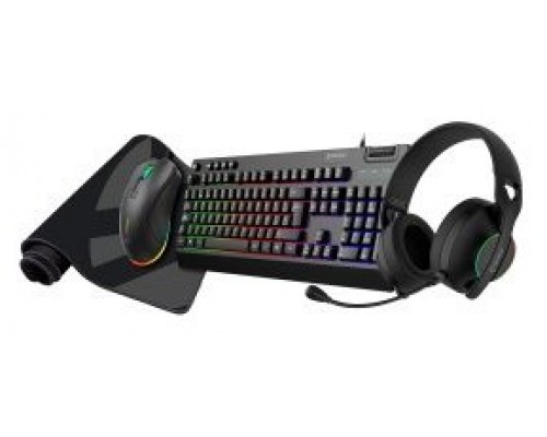 PACK GAMING TECLADO + MOUSE + HEADSET Y ALFOMBRILLA