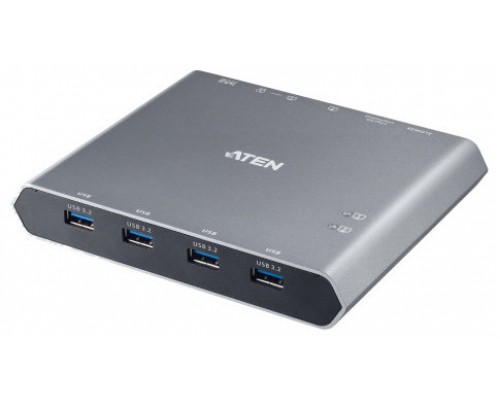 ATEN Conmutador KVM 4K DisplayPort USB-C de 2 puertos con paso de corriente (Espera 4 dias)